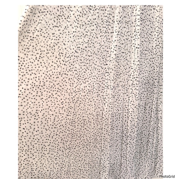 WD.NY White & Black Pleated Polka Dot Midi Skirt Medium - Picture 4 of 4